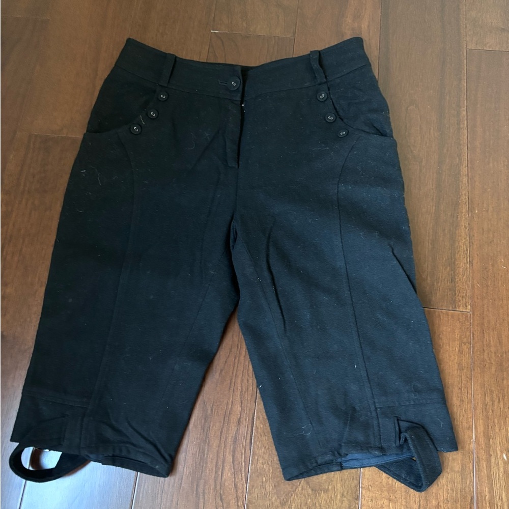 Black Tailored Bermuda Shorts with Classic Cut
